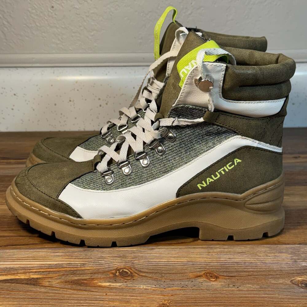 Nautica Bahati Women's Olive Green Hiker Boots Size 8